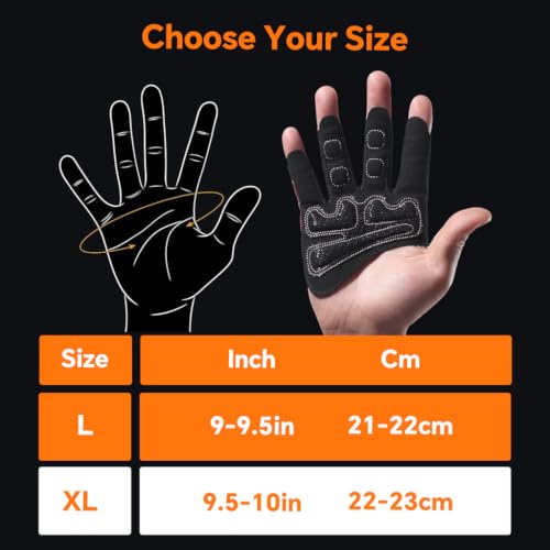 Image of PROBEROS Gym Gloves, Unisex Weight Lifting Gloves, 3 /4 Finger Workout Gloves with Finger Grip Gym, Full Palm Protection & Silicone Grip Gym for Weightlifting Exercise-L