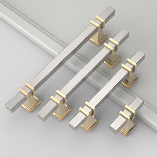 9BUILD 10 Pack 10 Inch Cabinet Pulls Brushed Satin Nickel Kitchen Cabinet Handles Cabinet Hardware Kitchen Handles for Cabinets Nickel Pulls T Bar Drawer Handle by 9BUILD - Image 6