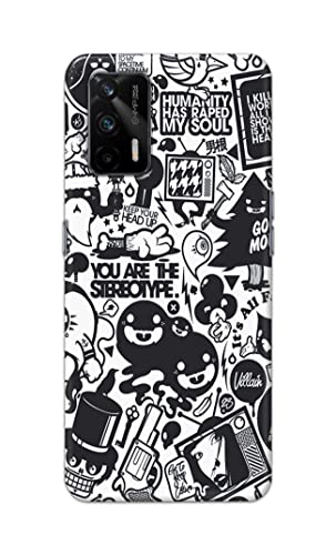 Image of Printed Hard Back Cover Case for Realme X7 Max 5G Back Cover (Mixed Cartoon) -1302