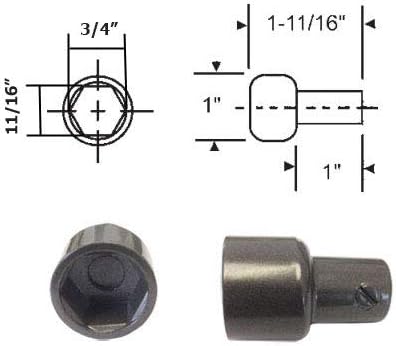 Gordon Glass Co. Hex Ball Adaptor for Skyllight and Awning Window Operators, Bronze