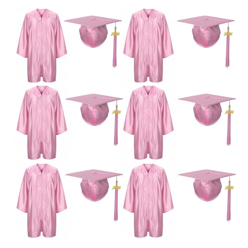 Image of Shiny Preschool Kindergarten Graduation Cap Gown Set for Kids With 2026 2025 Tassel Charm