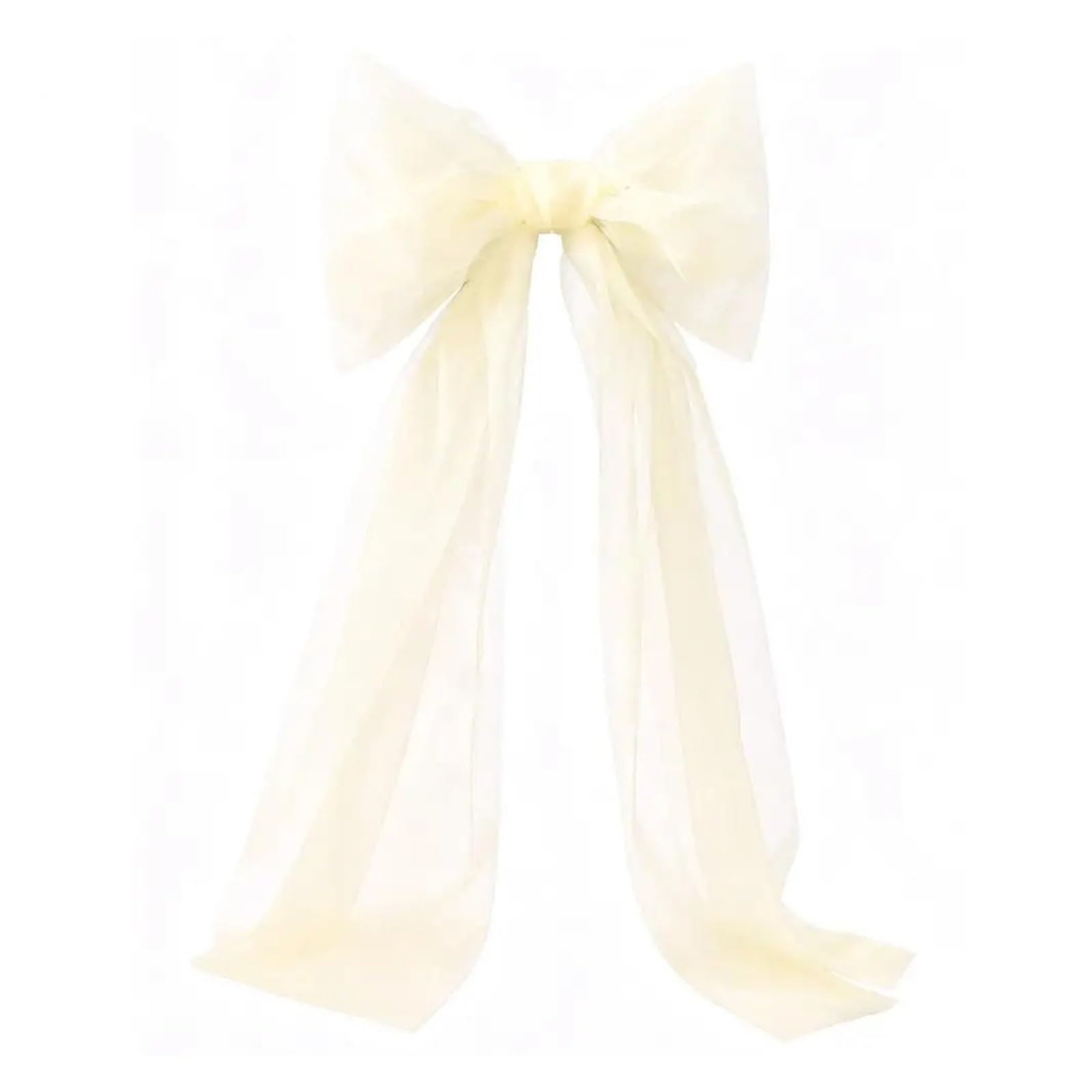 MFESFCS Giant Bow Decorations Topper Bow Extra Large Mesh Bow With Long Streamers For Holiday Wedding Birthday Party Wall Decoration(Champagne)