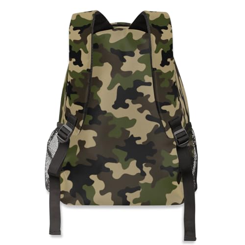 Sac à dos ordinateur camouflage vert solide pour étudiant et rando