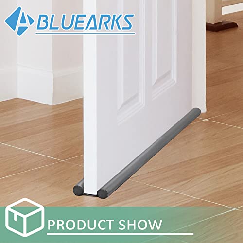 BLUEARKS Deurtochtstopper, onder deur tochtstopper voor bodem, dubbele deur tochtstopper, verstelbare deurveeg, deurgeluidsblokker koude lucht, 94 cm, grijs - Image 7