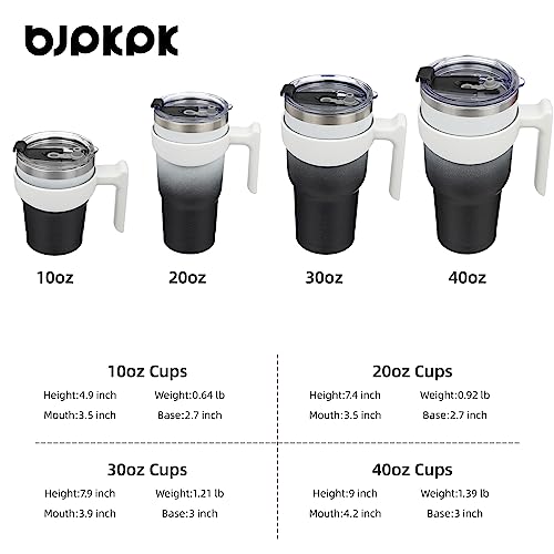 Image of BJPKPK 10 oz Mini Tumbler with Lid, Straw & Handle, Insulated Steel Cup
