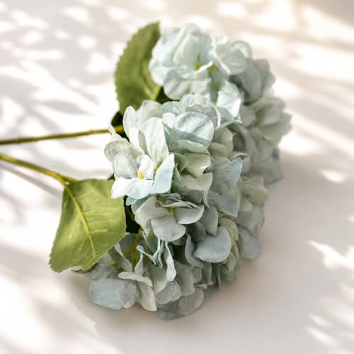 Image of Art Street Artificial Blue Hydrangea Flower Stick for Vases| Faux Flowers| Ideal for Home Decor |Items for Living Room |Christmas Day, New Year Decor| 6 Head Flower|Size: 18 Inch (Set of 2)