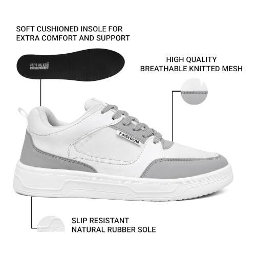 Image of White Walkers Men's White & Multicolor Casual Sneakers for Men