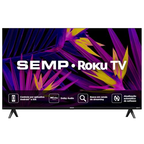 Smart TV Semp 32 Polegadas LED HD R6610 WiFi Roku TV Google Assis...