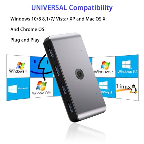 Commutateur KVM USB 3.0 hub partage clavier souris pour ordinateur et PC