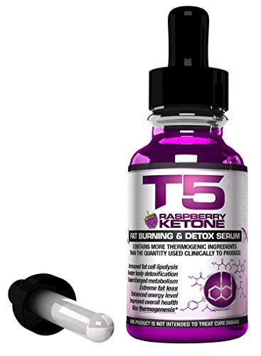 T5 Raspberry Ketone Serum: Powerful Fat Burners & Raspberry Ketones Blend. Fast Acting Weight Loss & Detox Drops (1 Month Supply | Suitable for Vegetarians | UK Manufactured)