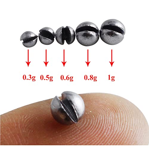 100Pcs niet giftige Vissen Zinklood Set,Ronde Gespleten Vissen Gewichten,Afneembare Vissen Split Shot 5 Maten,0.3g/20st,0.5g/20st,0.6g/20st,0.8g/20st,1g/20st - Image 3