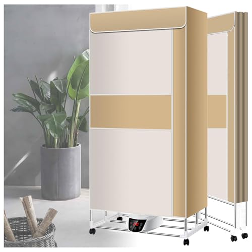 Dry Soon Heated Airer, Remote Control Fast Drying Clothes Airer Heated, Large Space Foldable Heated Clothes Rack Haze Weather,Yellow