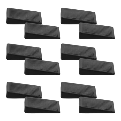 Kisangel Almohadillas Niveladoras para Muebles 12 Unidades Grandes Negras, Calzas de Plástico para Patas de Mesas, Sillas, Sofás y Armarios, Extensores de Altura para Suelos