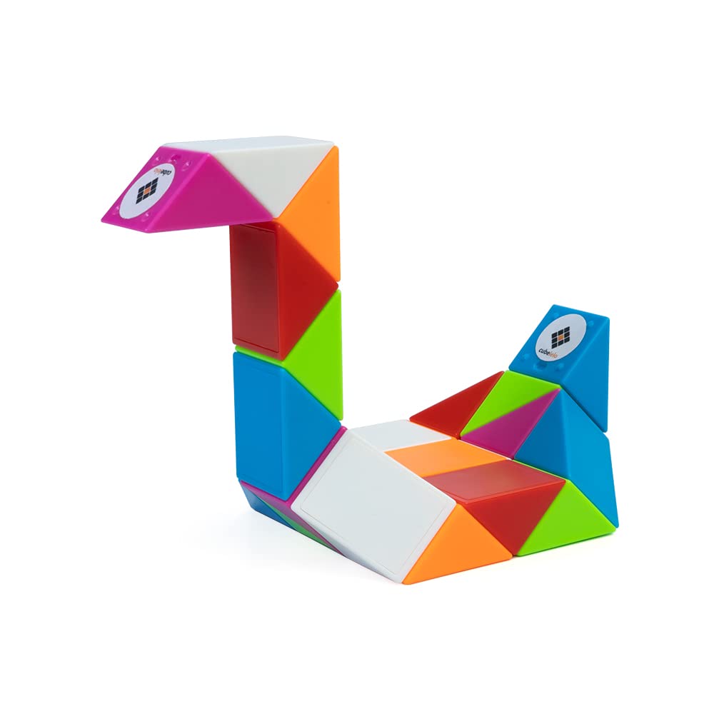 Cubelelo Magic Snake Rainbow Puzzle Cube (24 Wedges) | Twist and Turn Shape Creation Fun Game for Kids Boys Girls and Adults | Multicolor Brain Teaser Stress Buster Toy | for Ages 3 Years and Above