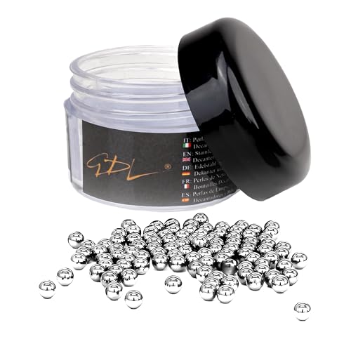 Perline di Pulizia in Acciaio Inox GDL 1000 – Riutilizzabili per Decanter, Bottiglie e Caraffe – Sfere Detergenti per Pulizia Profonda del Vetro e del Vino