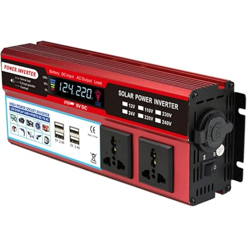 Joxoilso gCo[^[1500W uԍő3000WALCD fW^fBXvC 4 USB |[gACo[^[ DCAC ϊ 50Hz/60Hz Ԃƒpd d ⏕d (12V to 110V)