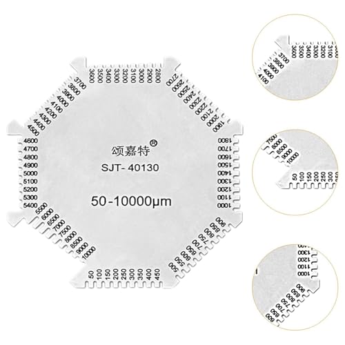 Amagogo Thickness Gauge Card Octagonal Wet Film Comb High Precision Measurement Tool for Paint and Coating 50-10000um Stainless Steel