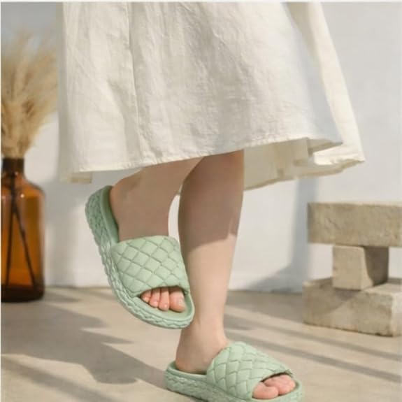 Image of Richmen Women Summer Flip Flop Slippers Casual Pillow EVA Anti-Slip Sole Sandals for Women's & Girls Soft Cushioned Bathroom & Home Slides Rubber Flats