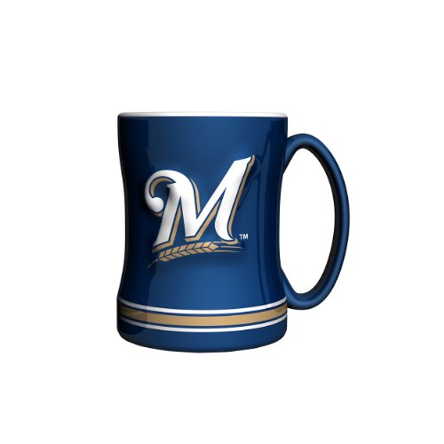 MLB Milwaukee Brewers Sculpted Relief Mug, 14-ounce