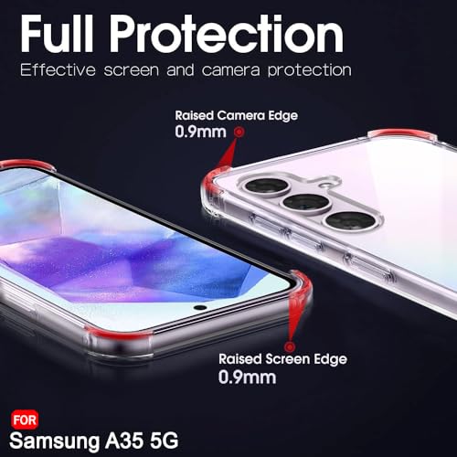 Image of TheGiftKart Crystal Clear Back Cover Case for Samsung Galaxy A35 5G | Shock Proof 360 Protection | Hard Clear Back Cover Case for Samsung Galaxy A35 5G (PC & TPU, Transparent Bumper)