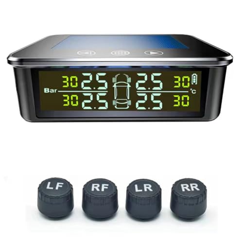 TPMS Voiture Capteurs Externes : Alarme Pression Pneus Solaire avec Écran LCD - 2