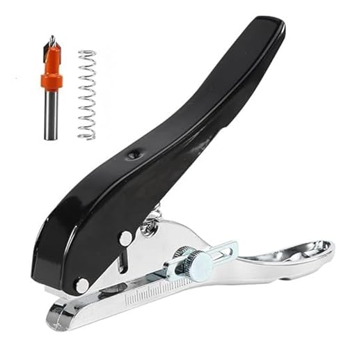 Image of 10mm Metal Hole Punch | Heavy Duty Single Hole Punch with 25-30 Adjustable Depth & Visual Alignment| Spring Loaded Precision Punch Tool for Woodworking, PVC, Plastic Sheets & Office Use