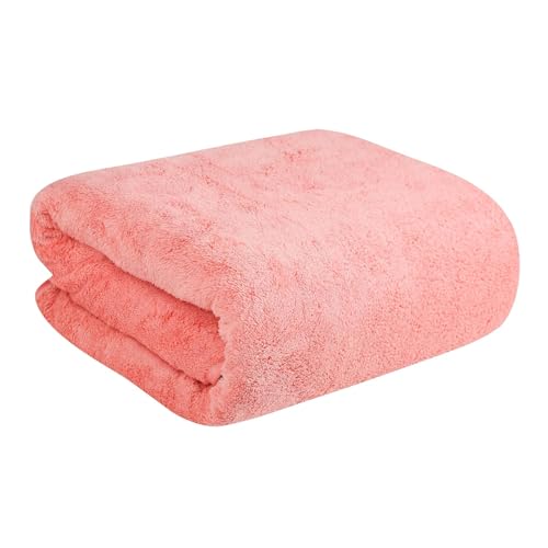 Image of Fezora Microfiber Bath Towel for Men & Women - Large Size 70x140 cm, 400 GSM, Ultra Soft, Quick Dry, Lightweight & Super Absorbent Towel for Bathroom, Gym, Spa, Travel & Swimming (Orange)