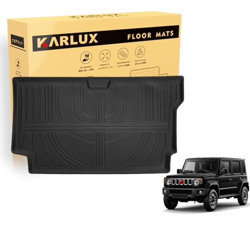 KARLUX IMNY ジムニー ノマド 5ドア JC74W の&ラゲッジマット 。3Dカーマットは防水・防滑・防汚でTPE素材製。JIMNY NOMADE 2025年4月? に最適化されたカスタム設計.。 (5ドア JC74W~ トランクマット)