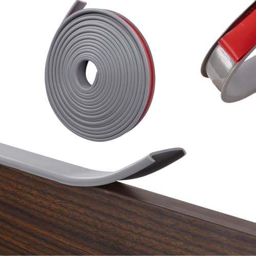 5M Nastro Autoadesivo per Bordi dei Mobili, Larghezza Interna 18mm/0,7in TPE Flessibile, Nastro Perimetrale per Mobili Flessibile, Nastro per Bordi di Mobili, Nastro per Giunzioni Angolari, Grigio