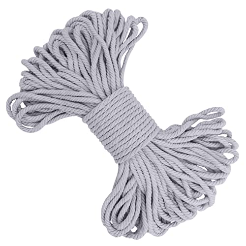 LEREATI Macrame Cord 5mm x 20m, Thick Cotton Macrame Rope Yarn Craft String