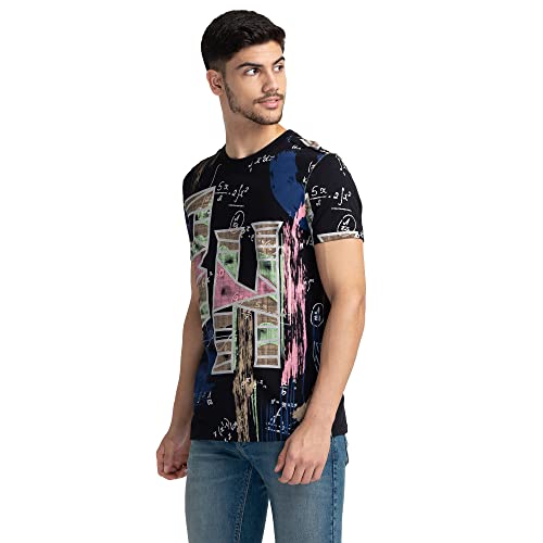 Image of Being Human Black Regular Fit Round Neck Men's T-Shirt Clothing