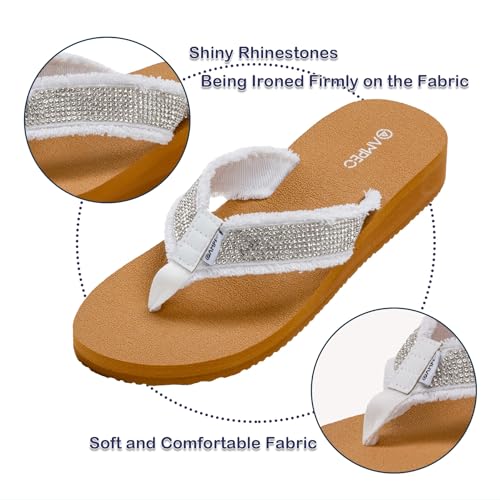 Ampeo Women's Arch Support Flip Flops Comfortable Casual Summer Beach Thong Sandals