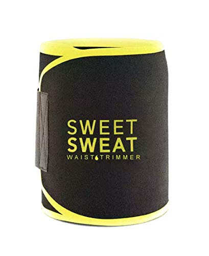 Sweet Sweat KKM - Recortadora de cintura (amarilla, pequeña, pérdida de peso, quemador de grasa, entrenamiento muscular para hombres y mujeres