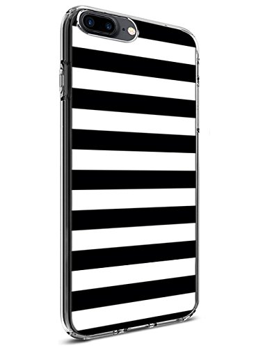 Lakaka Slim Fit TPU Case Compatible with iPhone 8 Plus White and Black Pattern