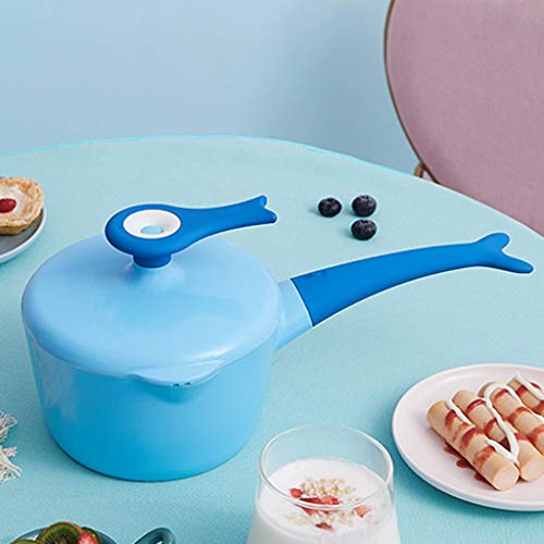 NMNMNM Kitchen Cookware Milk Pan Aluminum Alloy Nonstick Saucepan Glass Lid Soup Pot Nonstick Saucepan Sauce Pan With Glass Lid Stockpot (Color : Pink) (Blue)