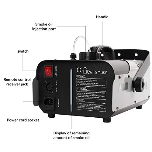 Wodesid 900W Fog Machine 6 LED Stage Smoke Machine Fogger Wireless Remote Controller for Wedding Theater Halloween Club DJ Celebration Party Weddings Stage Light Effect (900W)