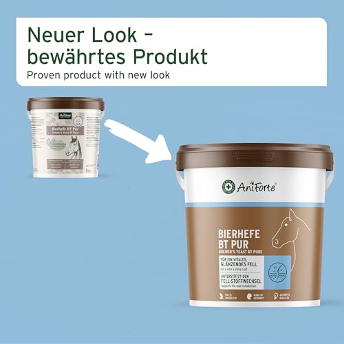AniForte BT Pur Bierhefe für Pferde 5kg - Naturprodukt für gesundes, glänzendes Fell & Haut, Unterstützt Magen-Darm-Trakt & Darmflora, Nährstofflieferant