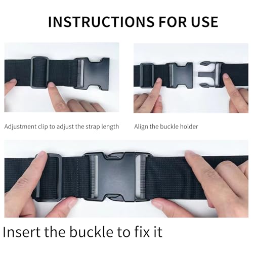 Image of Luggage Straps 48 inch x 1.2 inch Strap Buckle Packing Straps with Adjustable Clips, 1.2-Inch Belt Travel Belt 4 Pack,Black