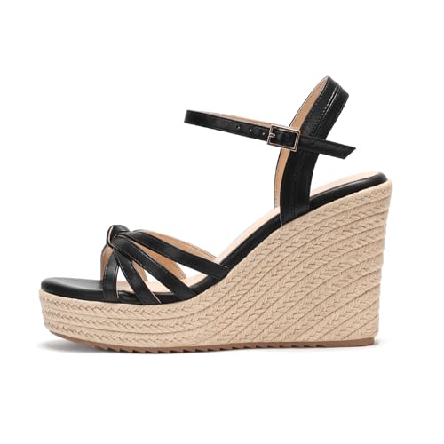 Image of VICKI.VICKI Wedges for Women Platform Sandals Wedge Heels for Sandals Comfortable Summer Espadrille Shoes Ankle Strap&Open Toe