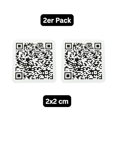Dynamischer QR-Code Sticker/Aufkleber | 2-30 cm | Link jederzeit anpassen (2x QR-Sticker weiß, 2x2 cm)