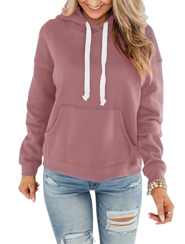 Timuspo Hoodie Pullover Damen mit Kordelzug Hoody Basic Baumwolle Einfarbig...