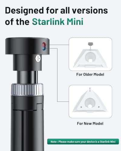 Image of Starlink Mini Tripod Stand Mount for All Starlink Mini Models | Portable Starlink Mini Tripod Stand Mount with Aluminum Tripod Adapter for RV, Camping, Outdoor Setups