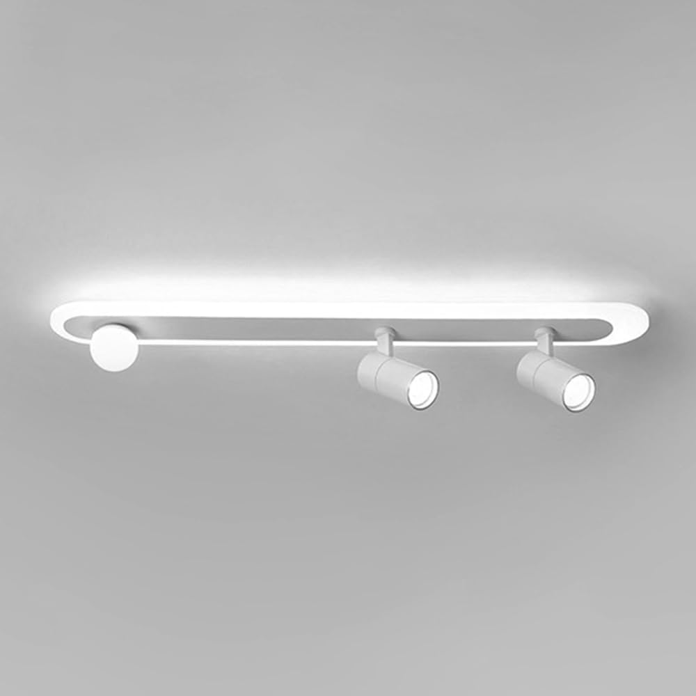 HXYSXHJUO LED Ceiling Lamp White Semi-flush Mounted Light Modern Linear Chandelier with Spotlight Close To Lighting Fixtures for Hallway Living Room