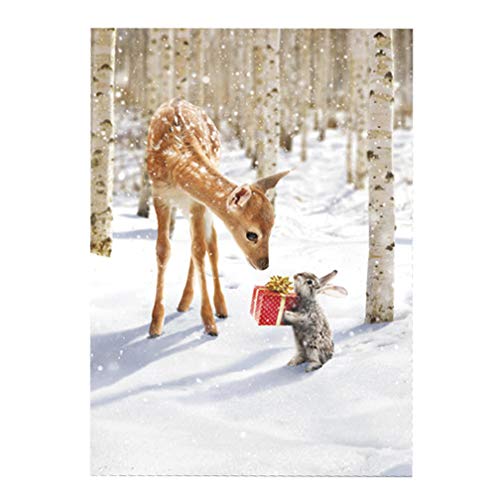 Avanti Cartes Noel avec enveloppes Faon et Lapin Amis, 10 pack