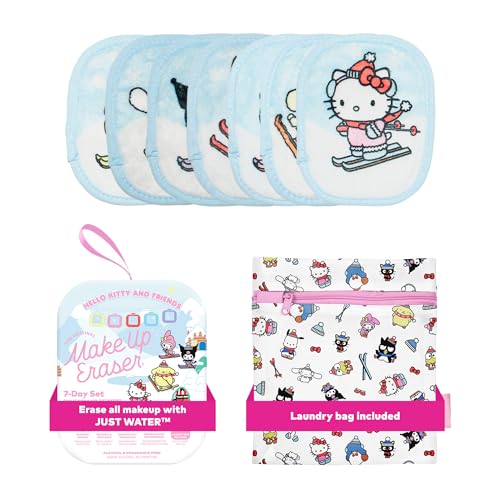 The Original MakeUp Eraser 7-Day Set Erase All Makeup With Just Water Including Waterproof Mascara Eyeliner Foundation Lipstick Sunscreen and More! Hello Kitty Skiing 7ct