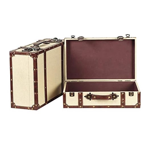 Cofres Maleta Vintage, Tesoro, PU Remache De Lino for Hacer Los Viejos Adornos De Ventana De Tienda De Ropa De Muebles Antiguos, Juego De 2 GGYMEI (Color : Gray)
