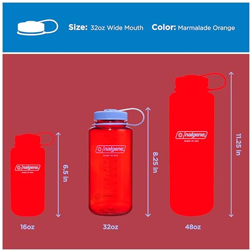 Image of Nalgene 32 oz Wide Mouth Water Bottle | BPA-Free, Durable & Leak Proof, Lightweight Bottle for Hiking & Gym, Work & Travel