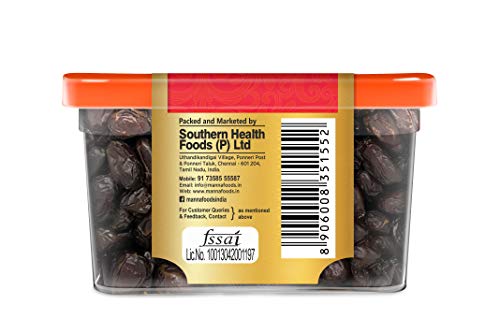 Image of Manna Black Dates 580G - Premium Imported Black Dates. 100% Natural. Rich In Iron, Fibre & Vitamins | Khajoor | Khajur, Fresh