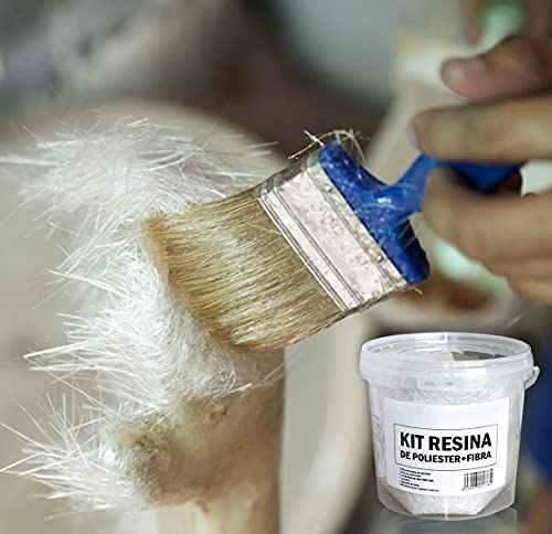 Resin Pro - Reparatiekit hars + glasvezel 1m2 mat 300g/m2 - Snel, eenvoudig en duurzaam, versterkingsmateriaal, orthoftaal polyesterhars, voor boten, carrosserieën, buizen - 700 GR - Afbeelding 7