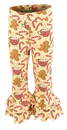 Image of Unique Baby 2 Piece Girls Double Ruffle Leggings and Long Sleeve Shirt Clothes Set Kid and Toddler Girl Outfit